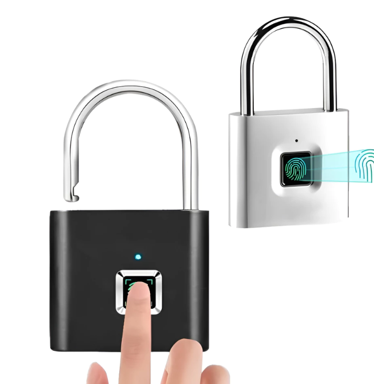 Cadeado Biométrico com Impressão Digital – Sem Chave, Recarregável e à Prova d’Água