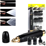 Bico Premium de Alta Pressão Para Mangueira + Conector Aço dourado - Kit 3 Em 1