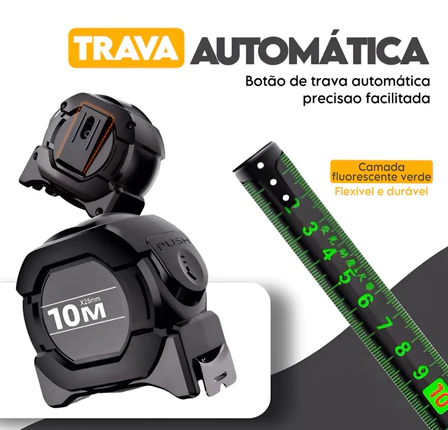 Trena Profissional Fluorescente - Fita Métrica De Aço Inoxidável Carbono De Alta Precisão [Postamos em 24h]
