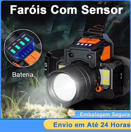LANTERNA DE CABEÇA LED COM SENSOR – EXCLUSIVA REVORIA SHOP [Postamos em 24h]