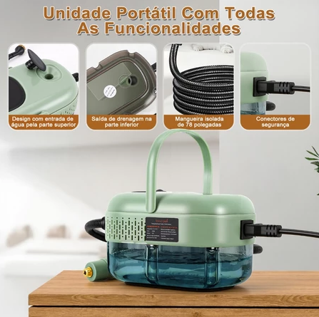 Limpador a Vapor Turbo Pressurizado 2500W Painel Digital – Versão Premium 2026 [Exclusivo Revoria Shop]