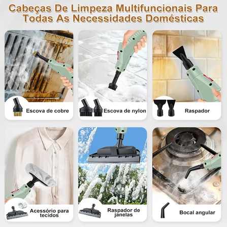Limpador a Vapor Turbo Pressurizado 2500W Painel Digital – Versão Premium 2026 [Exclusivo Revoria Shop]
