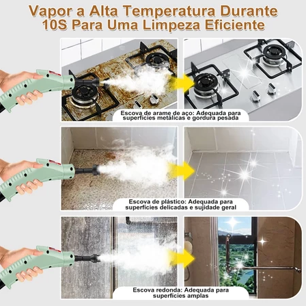 Limpador a Vapor Turbo Pressurizado 2500W Painel Digital – Versão Premium 2026 [Exclusivo Revoria Shop]
