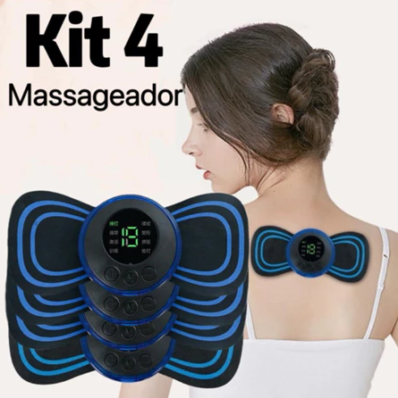 KIT 10 Mini Massageador Elétrico Portátil Cervical EMS Alivia Dores Corpo Pescoço