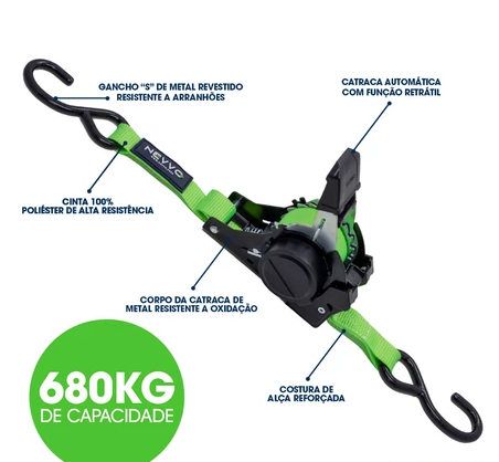 Cinta Catraca Automática Retrátil - Produto Original [Postamos em 24h]