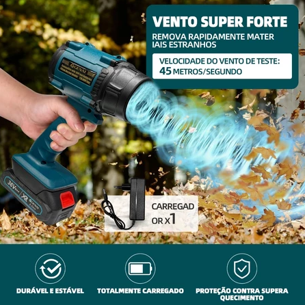 TurboForce X™ - 1000w - 21V – Soprador Profissional de Alta Potência 1000W com 2 Baterias | Tecnologia Turbo • 110K RPM • Modelo Premium 2026