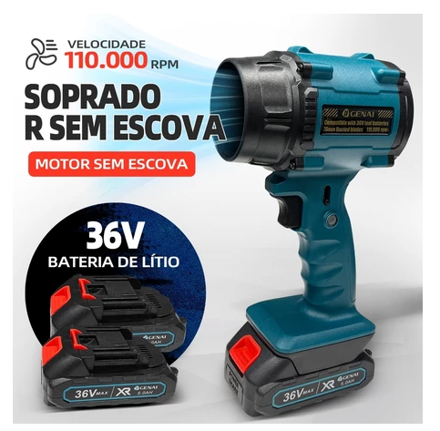 TurboForce X™ - 1000w - 21V – Soprador Profissional de Alta Potência 1000W com 2 Baterias | Tecnologia Turbo • 110K RPM • Modelo Premium 2026