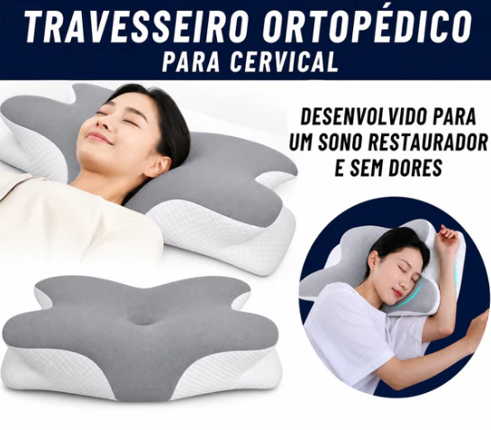 Butterfly Comfort Pro™ - Travesseiro Cervical Ortopédico com Tecnologia Viscoelástica Inteligente