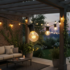 Varal Luzes Preto Lâmpada amarela incandescente 15w Externa Gambiarra Casamento Luz Externo Jardim