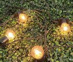 Varal Luzes Preto Lâmpada amarela incandescente 15w Externa Gambiarra Casamento Luz Externo Jardim