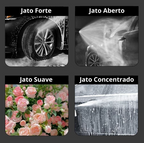 Bico Premium de Alta Pressão Para Mangueira + Conector Aço dourado - Kit 3 Em 1