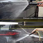 Bico Premium de Alta Pressão Para Mangueira + Conector Aço dourado - Kit 3 Em 1