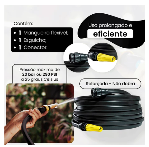 Mangueira Antitorção Resistente e Reforçada Preta - Produto Original loja Revoria Shop