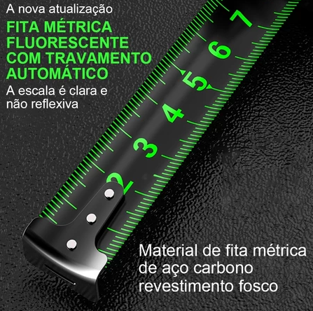 Trena Profissional Fluorescente - Fita Métrica De Aço Inoxidável Carbono De Alta Precisão [Postamos em 24h]
