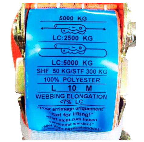 Cinta Catraca 5 ton 10 metros 5cm Amarração Carga Caminhão