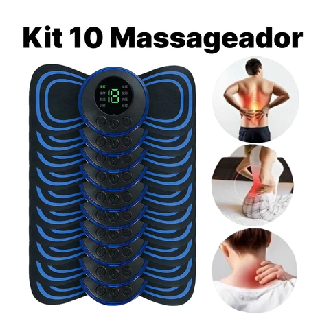 KIT 10 Mini Massageador Elétrico Portátil Cervical EMS Alivia Dores Corpo Pescoço