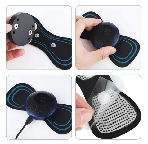 KIT 10 Mini Massageador Elétrico Portátil Cervical EMS Alivia Dores Corpo Pescoço