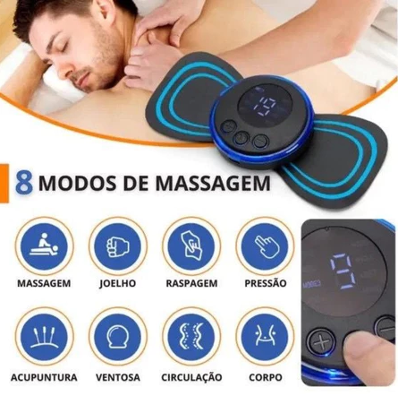 KIT 10 Mini Massageador Elétrico Portátil Cervical EMS Alivia Dores Corpo Pescoço