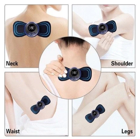 KIT 10 Mini Massageador Elétrico Portátil Cervical EMS Alivia Dores Corpo Pescoço