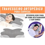 TRAVESSEIRO ORTOPÉDICO BORBOLETA CERVICAL PARA COMBATE A DORES NA COLUNA, DORES DE CABEÇA - VISCOELASTICO