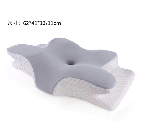 TRAVESSEIRO ORTOPÉDICO BORBOLETA CERVICAL PARA COMBATE A DORES NA COLUNA, DORES DE CABEÇA - VISCOELASTICO