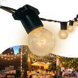 Varal Luzes Preto Lâmpada amarela incandescente 15w Externa Gambiarra Casamento Luz Externo Jardim