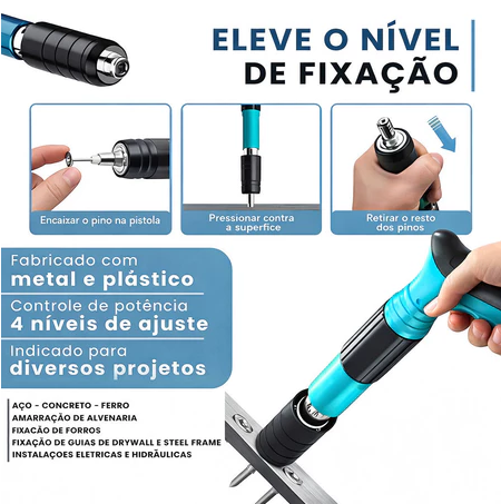 PISTOLA FINCA PINO PROFISSIONAL – KIT COMPLETO COM 60 PINOS