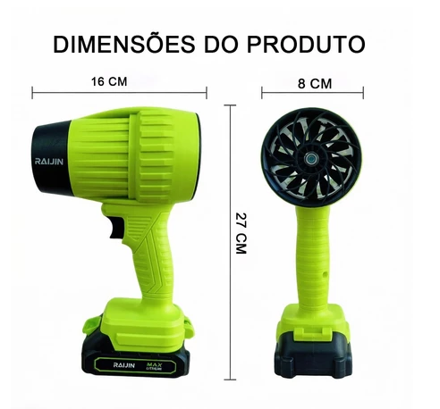 RAIJIN PRO™ - SOPRADOR TURBO SEM FIO DE ALTA POTÊNCIA 1000G | REVORIA SHOP