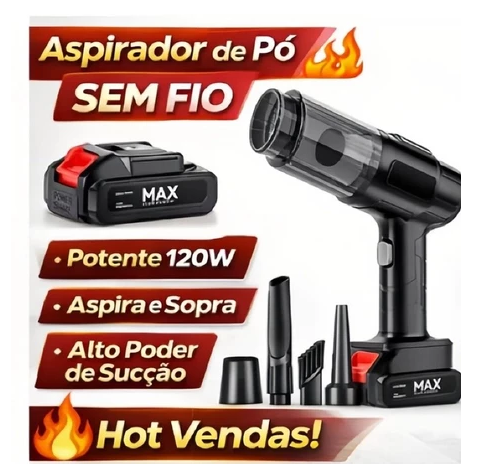 Aspirador De Pó Para Carro Soprador De Poeira Sem Fio Recarregável De Alta Potência - Envio imediato
