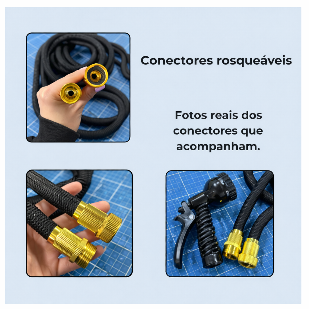AquaFlex Pro™ – Mangueira Expansível Inteligente de Alta Pressão