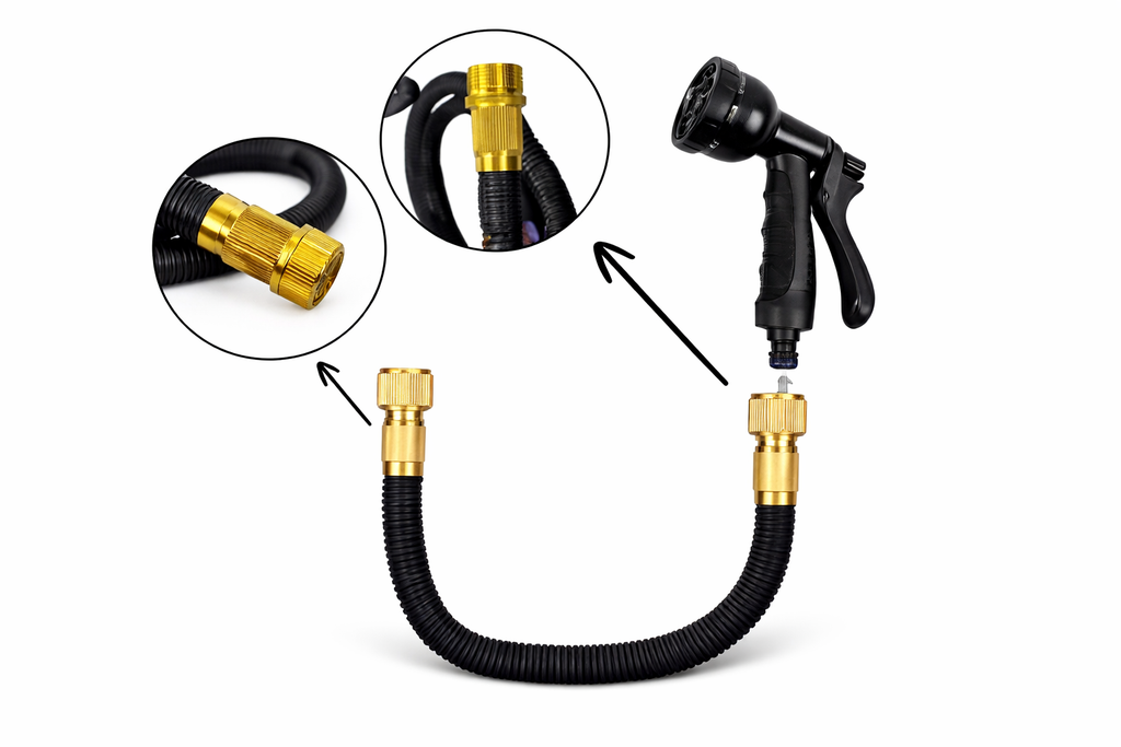 AquaFlex Pro™ – Mangueira Expansível Inteligente de Alta Pressão