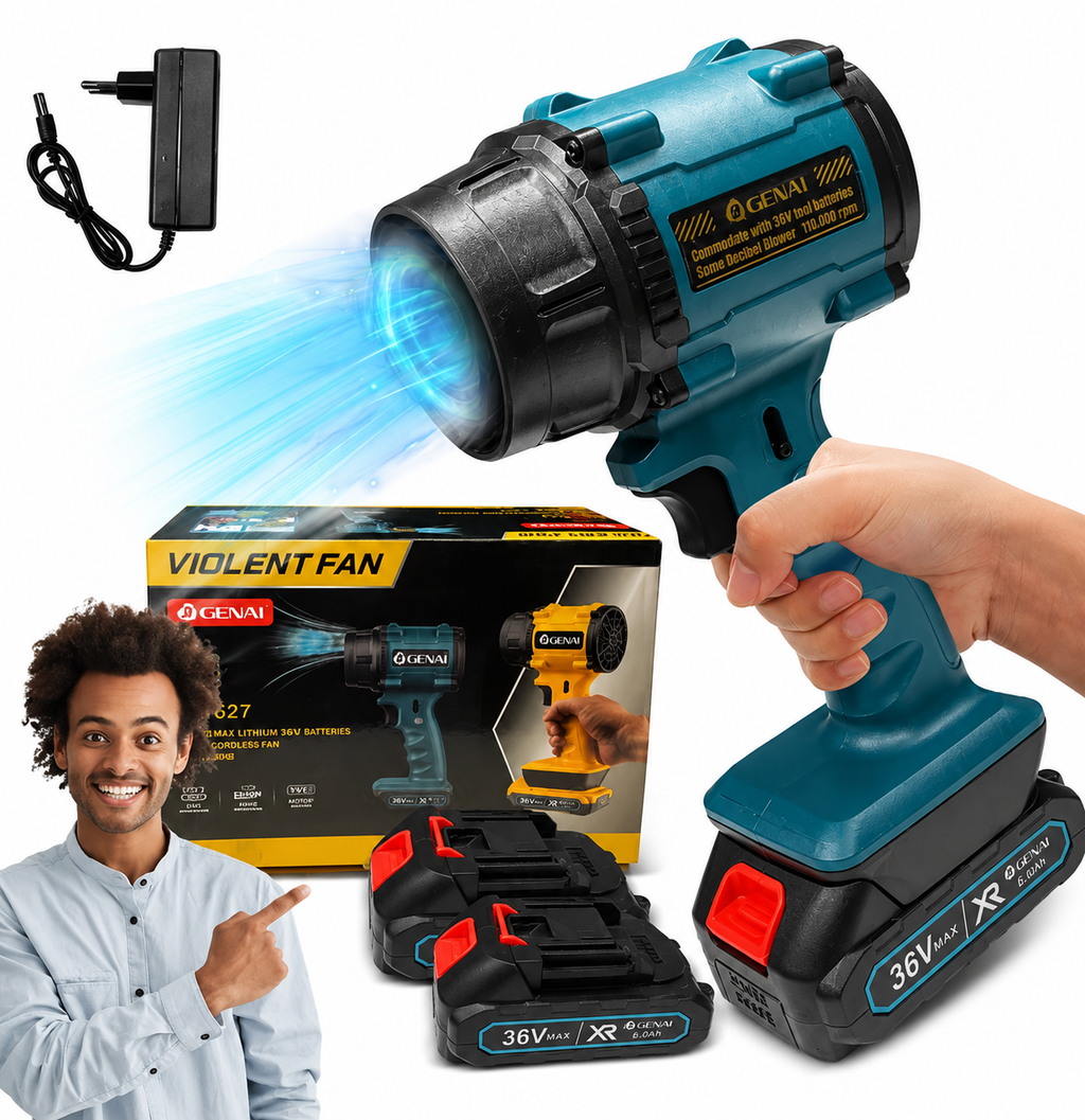 TurboForce X™ - 1000w - 21V – Soprador Profissional de Alta Potência 1000W com 2 Baterias | Tecnologia Turbo • 110K RPM • Modelo Premium 2026
