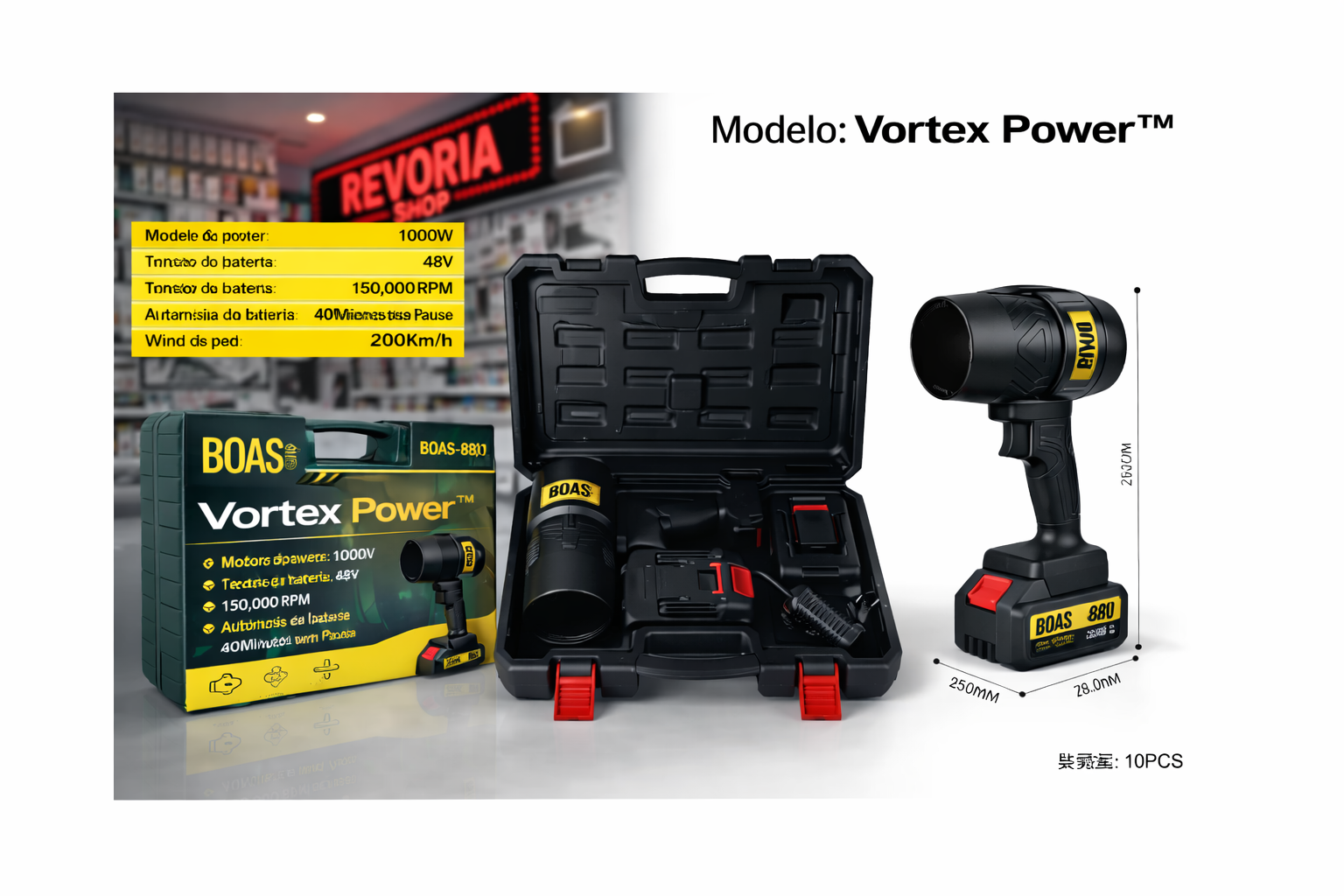 Vortex Power™ - Sucção e Pressão de Nível Profissional - Exclusivo Revoria Shop - BOAS