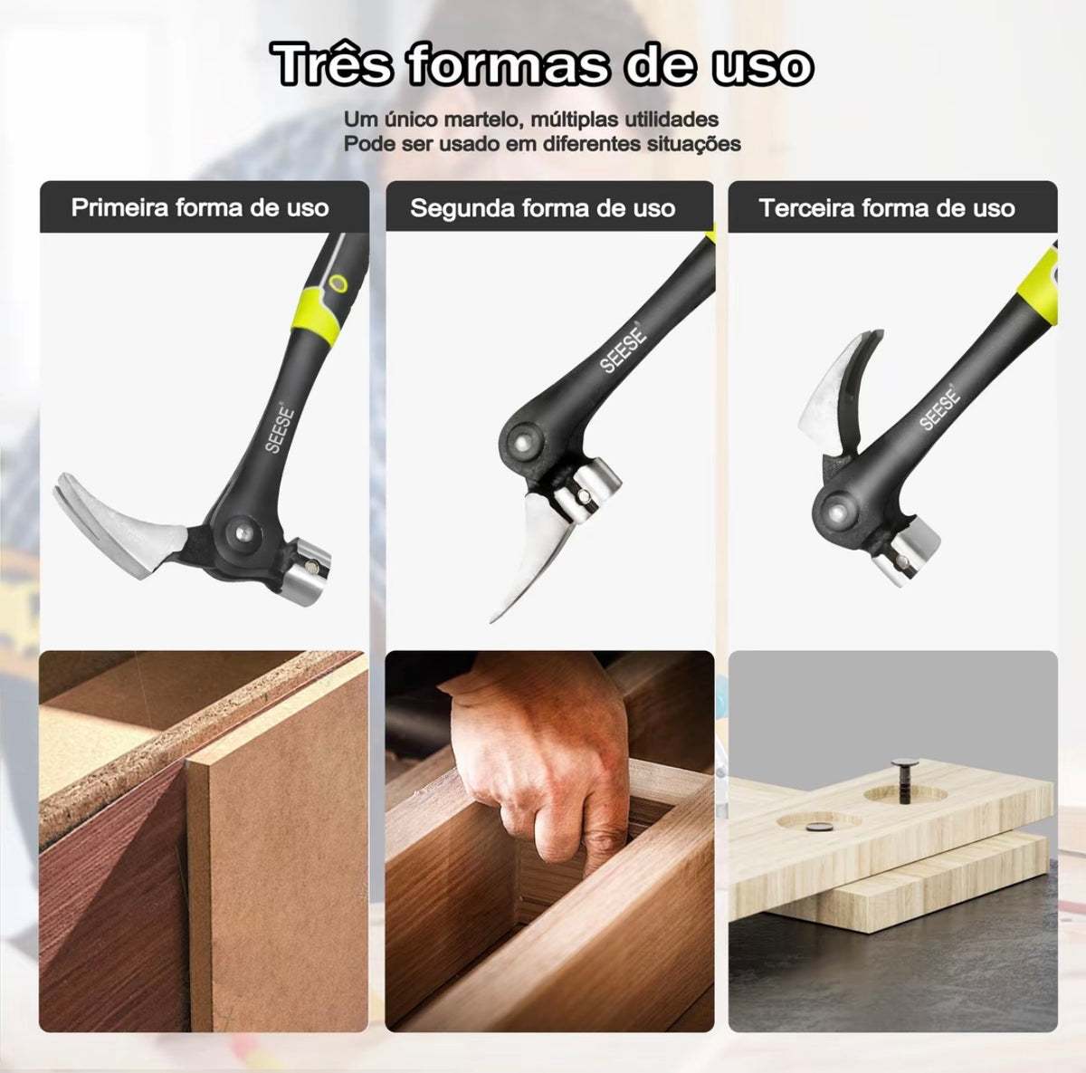 SEESE MARTELO PROFISSIONAL 454G — Suporte Magnetico - Exclusivo Revoria Shop