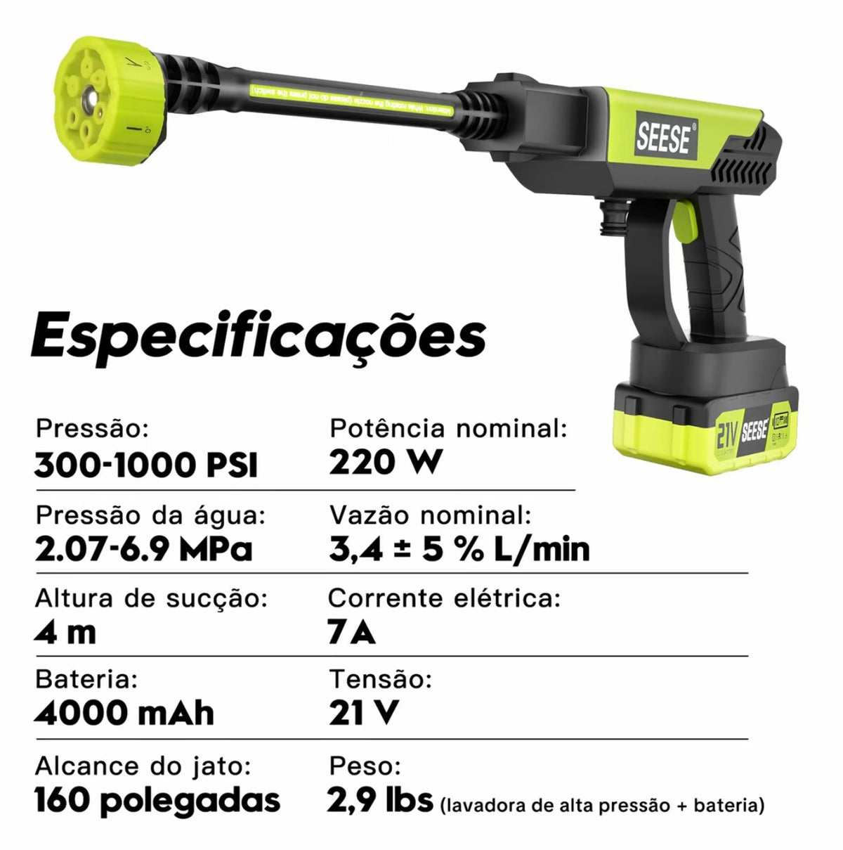 SEESE™ JET PRO — Lavadora Sem Fio de Alta Pressão 6 em 1  Exclusivo Revoria Shop