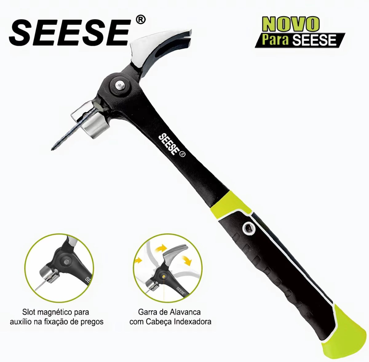 SEESE MARTELO PROFISSIONAL 454G — Suporte Magnetico - Exclusivo Revoria Shop