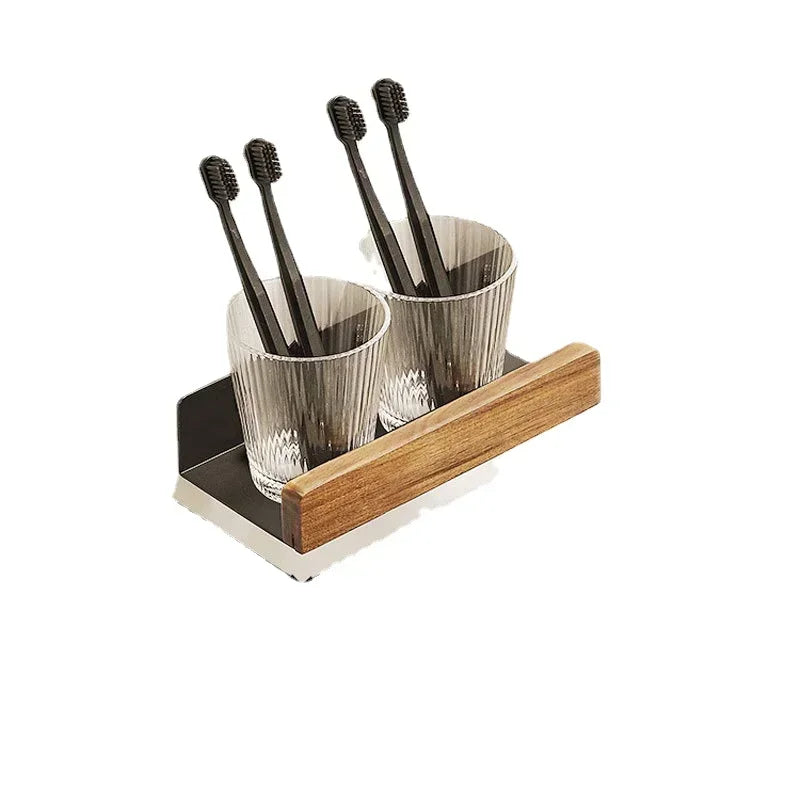 Prateleira Punch-Free de Madeira Maciça com Alumínio