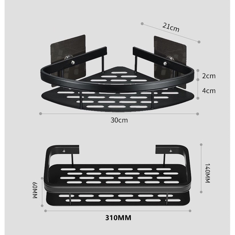 Prateleira de Canto para Banheiro em Alumínio