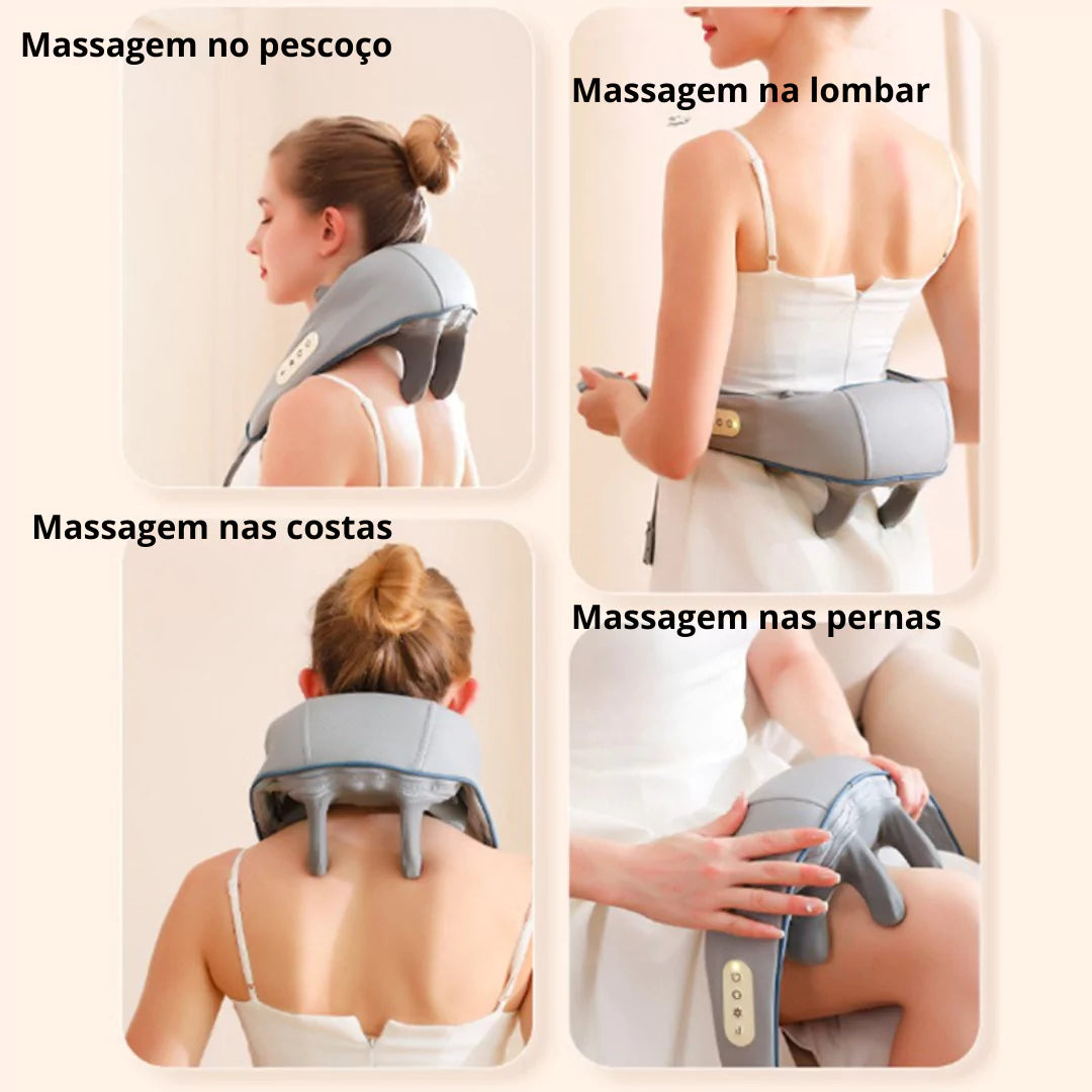 MassageSmart 5D™ - Massageador De Pescoço Inteligente De Compressão Sem Fio