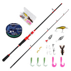 Conjunto Vara de Pesca 1,68m com Carretilha de Pesca 17+1 Rolamentos e Iscas Artificiai Kit Molinete