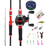 Conjunto Vara de Pesca 1,68m com Carretilha de Pesca 17+1 Rolamentos e Iscas Artificiai Kit Molinete